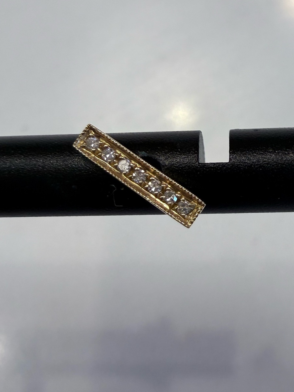 14k Gold Bar Diamond Bar Earrings